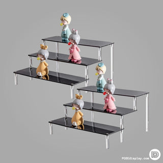 1 - 5 Acrylic Multi - Tier Collectible Display Stand | Great for Funko POP - Posedisplay