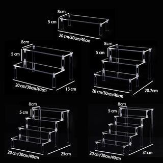 1 - 5 Acrylic Multi - Tier Collectible Display Stand | Great for Funko POP - Posedisplay