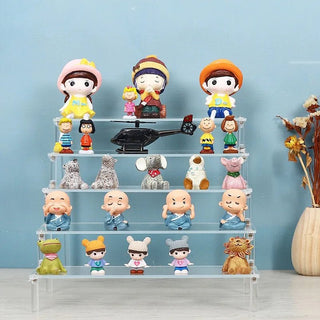 1 - 5 Acrylic Multi - Tier Collectible Display Stand | Great for Funko POP - Posedisplay