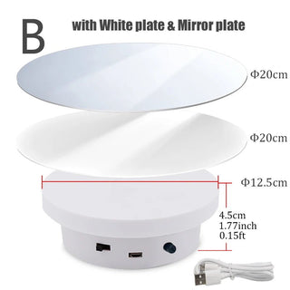 360° Rotating Display Stand with Mirror Base - Electric Turntable for Collectibles - Posedisplay