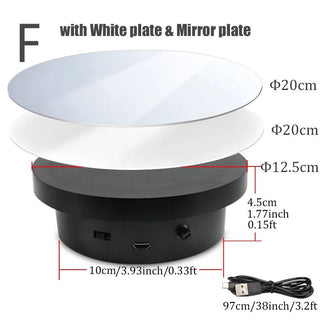 360° Rotating Display Stand with Mirror Base - Electric Turntable for Collectibles - Posedisplay