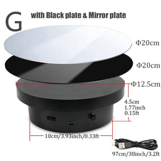 360° Rotating Display Stand with Mirror Base - Electric Turntable for Collectibles - Posedisplay