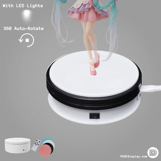 360° Rotating Display Stand with Mirror Base - Electric Turntable for Collectibles - Posedisplay