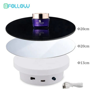 360° Rotating Display Stand with Mirror Base - Electric Turntable for Collectibles - Posedisplay