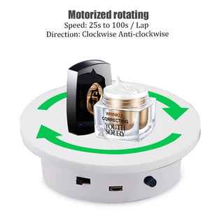 360° Rotating Display Stand with Mirror Base - Electric Turntable for Collectibles - Posedisplay