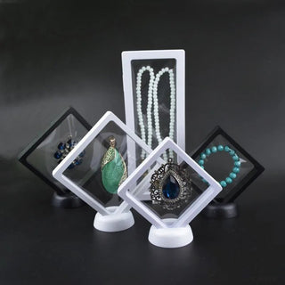 3D Floating Display Case Set: Showcase Jewelry & Collectibles - Posedisplay