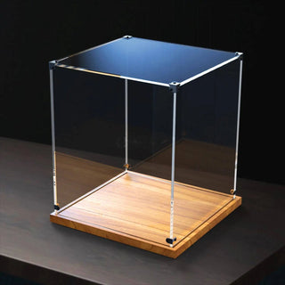 Modern Clear Acrylic Display Box with Wooden Base: A Sleek Showcase for Collectibles - Posedisplay