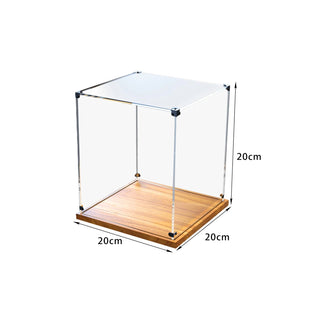 Modern Clear Acrylic Display Box with Wooden Base: A Sleek Showcase for Collectibles - Posedisplay