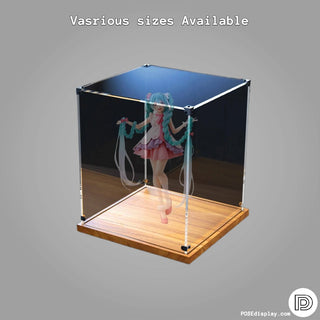 Modern Clear Acrylic Display Box with Wooden Base: A Sleek Showcase for Collectibles - Posedisplay