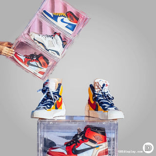 Sneaker Spotlight: Transparent Stackable Shoe Display Case | 1 - 2 - 3 Packs - Posedisplay