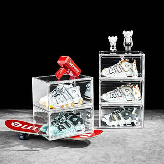 Sneaker Spotlight: Transparent Stackable Shoe Display Case | 1 - 2 - 3 Packs - Posedisplay