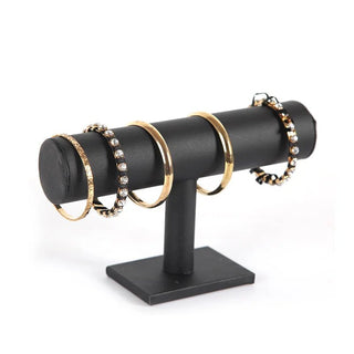 Velvet Elegance Jewelry Stand: T - Bar Display for Bracelets & Watches - Posedisplay