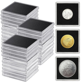 Versatile Coin Snap Holder Set: 30Pc Acrylic Display with 5 - Size Gaskets - Posedisplay