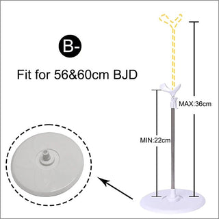 Versatile Doll Display Shelf with Customizable Bases and Support Rods - Posedisplay