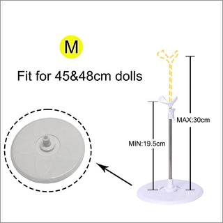 Versatile Doll Display Shelf with Customizable Bases and Support Rods - Posedisplay