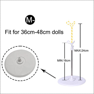 Versatile Doll Display Shelf with Customizable Bases and Support Rods - Posedisplay