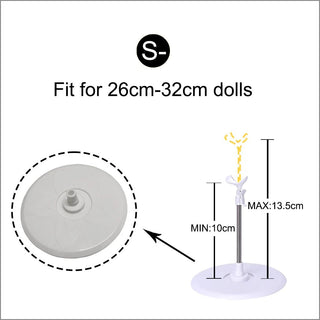 Versatile Doll Display Shelf with Customizable Bases and Support Rods - Posedisplay