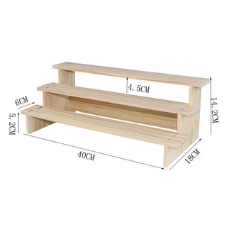 Versatile Wooden Riser Display Shelf: Elevate Your Collectibles and Decor - Posedisplay