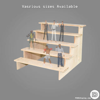 Versatile Wooden Riser Display Shelf: Elevate Your Collectibles and Decor - Posedisplay